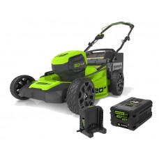 Greenworks 60V DigiPro бесщеточная газонокосилка, 51 см, с аккумулятором 4 Ah и зарядным устройством