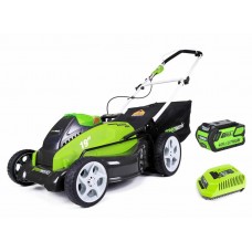 Greenworks 40V G-MAX аккумуляторная газонокосилка, 45 см, c аккумулятором 4 Ah и зарядным устройством