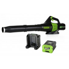 Greenworks 60V DigiPro аккумуляторный бесщеточный воздуходув, 194 км/ч, с аккумулятором 2 Ah и зарядным устройством