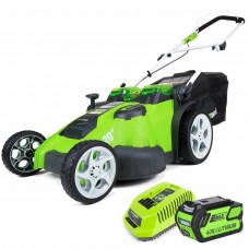 Greenworks 40V G-MAX аккумуляторная газонокосилка Twin Force, 49 см, с аккумулятором 3 Ah и зарядным устройством