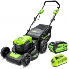 Greenworks 40V G-MAX аккумуляторная самоходная бесщеточная газонокосилка, 46 см, c аккумулятором 6 Ah и зарядным устройством